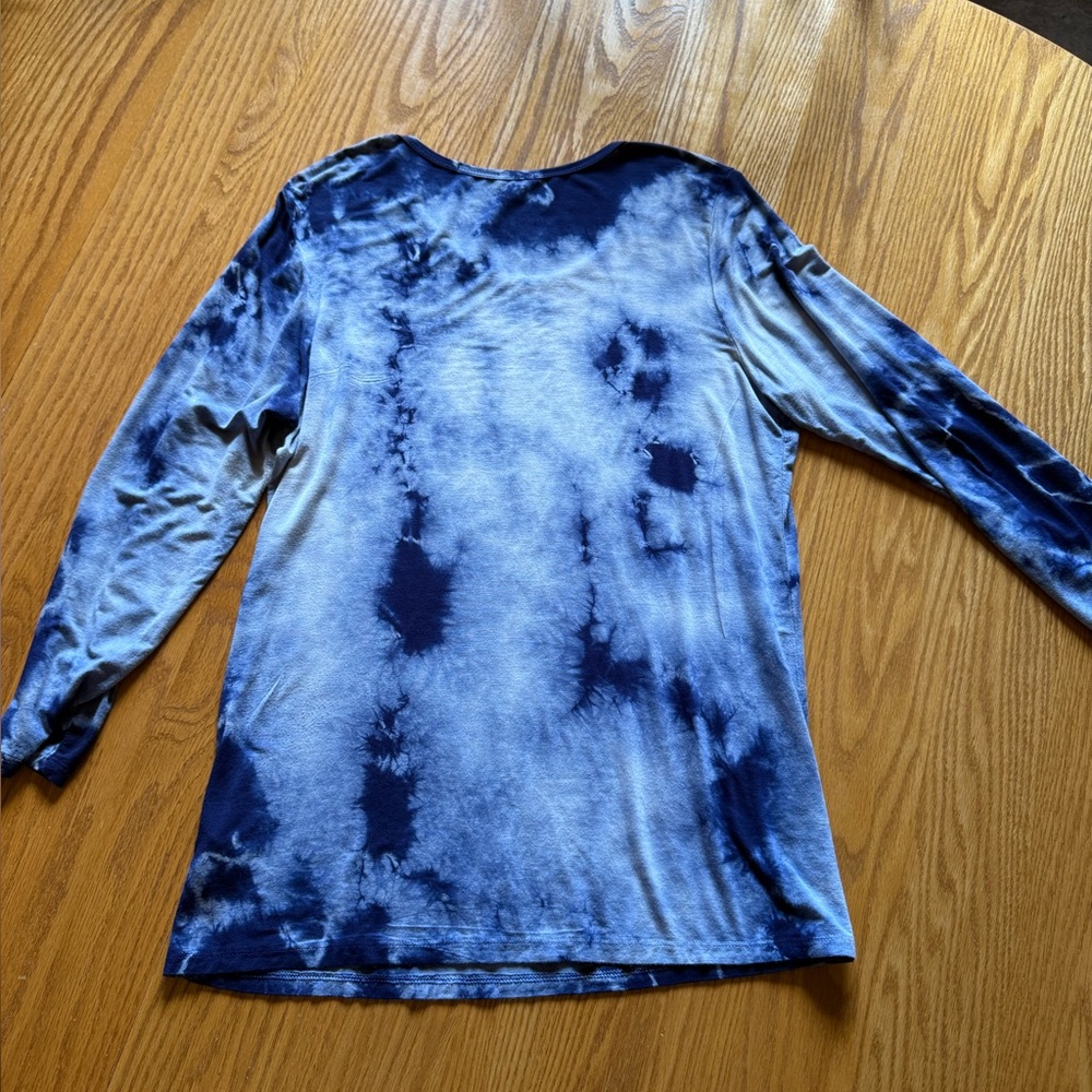 Blue Tie-Dye with Rhinestones Women's Top
